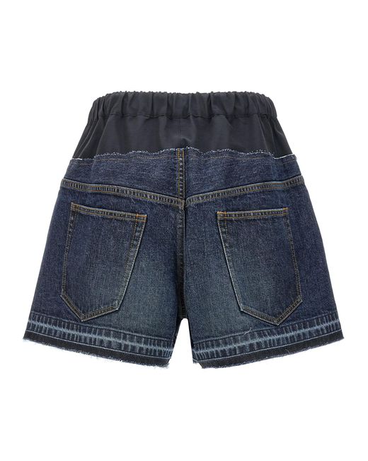 Sacai Blue Denim Shorts Bermuda, Short