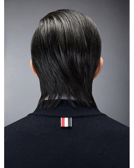 Thom Browne Blue Zip Up Bomber Jacket Merino for men