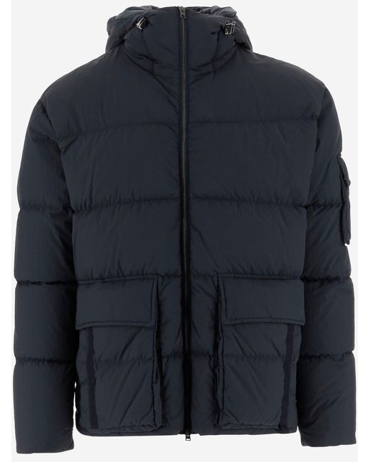 Herno Blue Nylon Padded Jacket for men