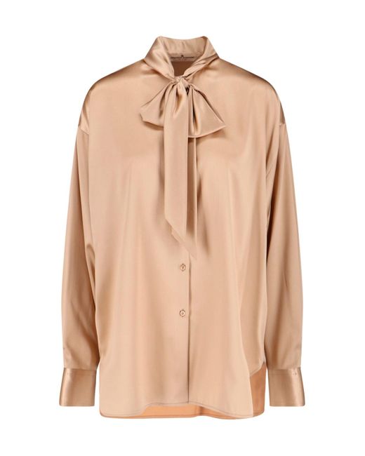 Ermanno Scervino Women's Natural Lavallière Silk Shirt