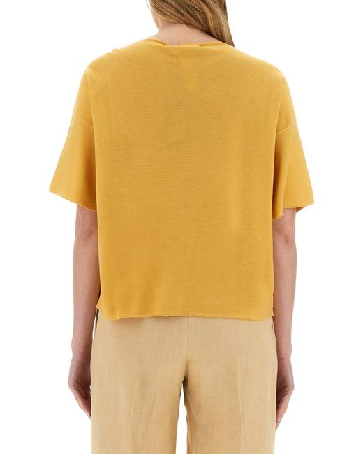 Fabiana Filippi Yellow Cotton Tops Jumpers