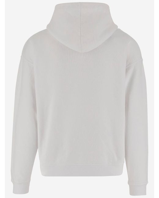 DSquared² Gray Cotton Sweatshirt With Adjustable Hood And Logo Print for men