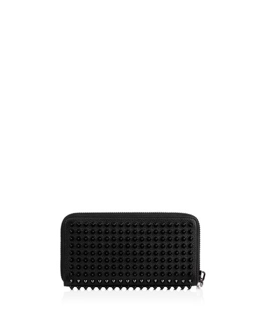 Christian Louboutin Black Leather Panettone Wallet With Spikes for men