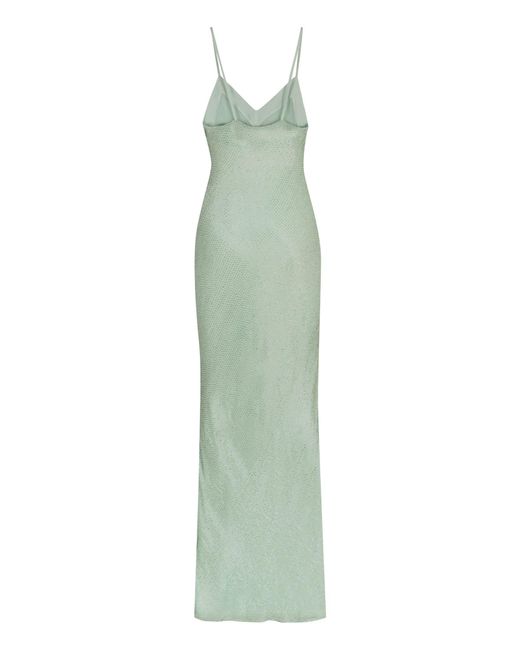Elisabetta Franchi Green Embellished Velvet Dress