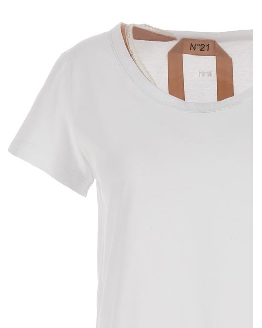 N°21 White Slip Insert T-shirt