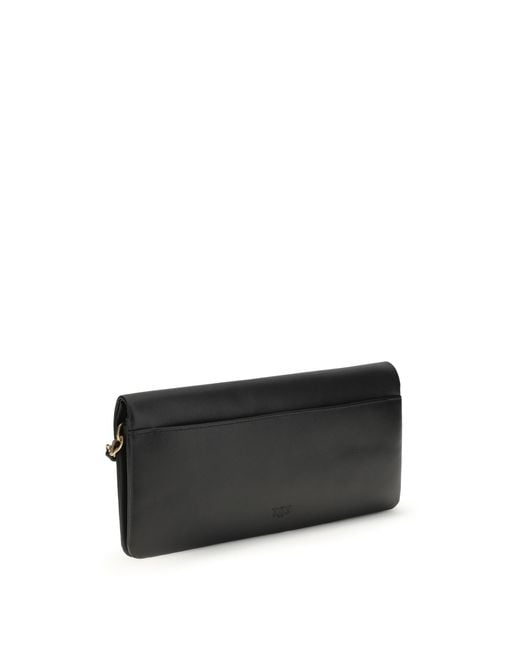 Pinko Black Love Medium Clutch Bag Calf Leather Bos Taurus Clutches