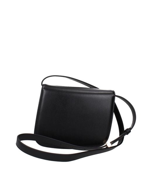 Ferragamo Black Oyster Crossbody Bag Leather