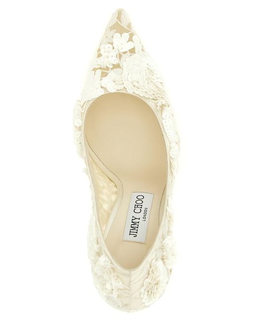 Jimmy Choo White Tencel High Heel Pumps