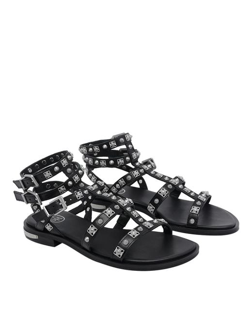 Ash Black Sandals Calf Leather/Rubber Sole