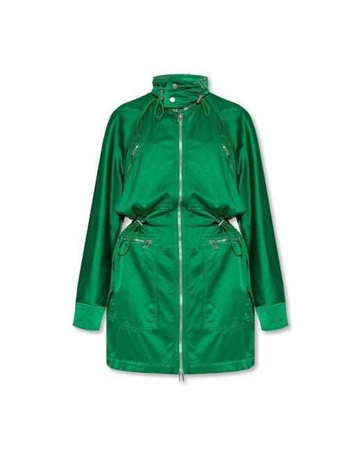 Bottega Veneta Green Satin Parka