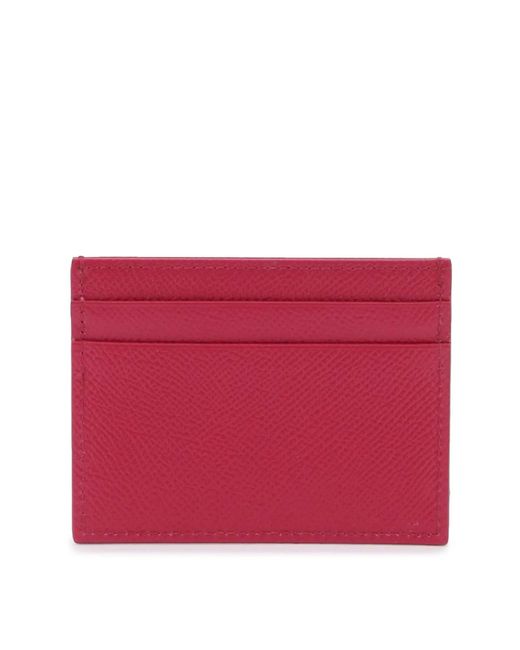 Dolce & Gabbana Pink Dauphine Leather Card Holder