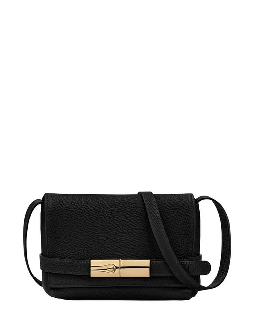 Longchamp Black Crossbody Bag Triomphe Leather Calf Shoulder