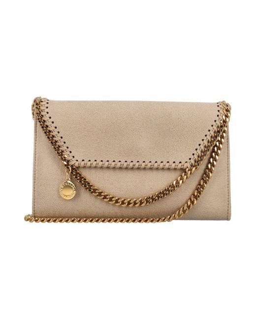 Stella McCartney Natural Butter Cream Mini Falabella Eco Shaggy Deer Crossbody Bag With Chain