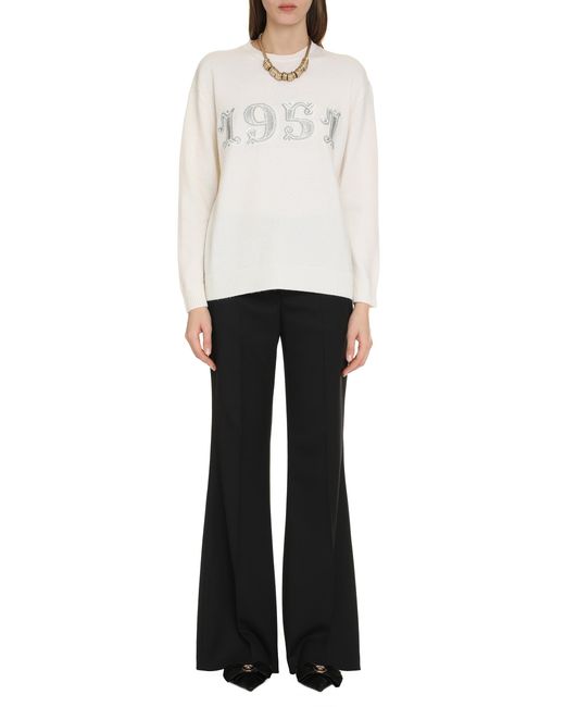 Max Mara White Plata Wool And Cashmere Sweater