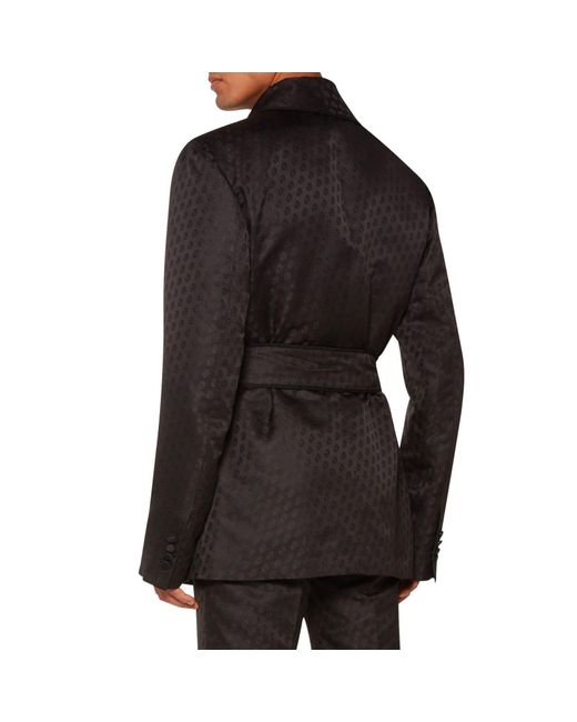 Dolce & Gabbana Black Jacquard Tuxedo Jacket for men