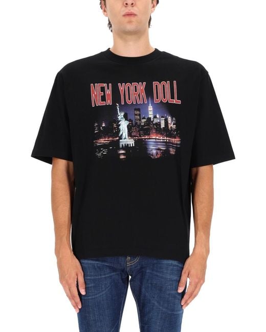 DSquared² Black X Vaquera Print T-Shirt Cotton T-Shirts for men
