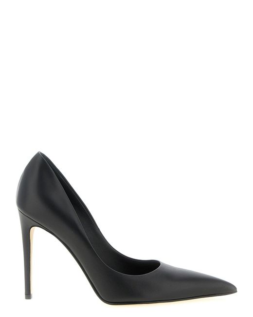 McQueen Black Leather Pointed-Toe Pump