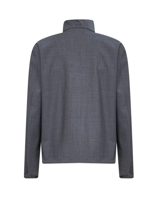 Herno Gray Stretch Cool Wool Blend Jacket for men