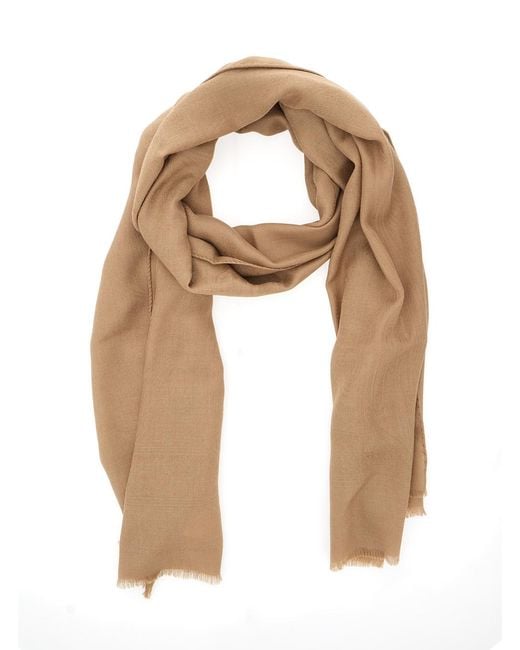 Max Mara Natural Scarf Wool-Silk Blend