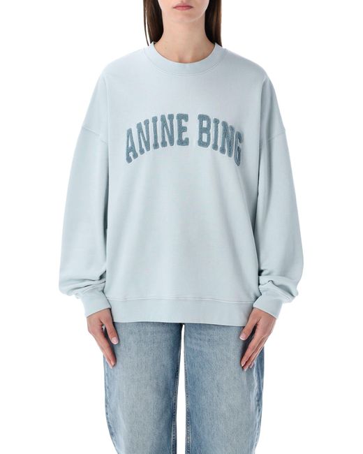 Anine Bing Blue Miles Light Cotton Sweatshirt