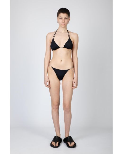DIESEL Black Bikini Top With Oval D Plaque