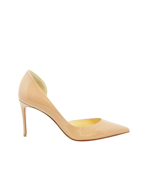 Christian Louboutin Nude Patent Leather Iriza 85 Pumps In Metallic | Lyst