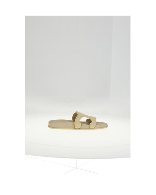 Céline White Slide Triomphe 10 Sandal