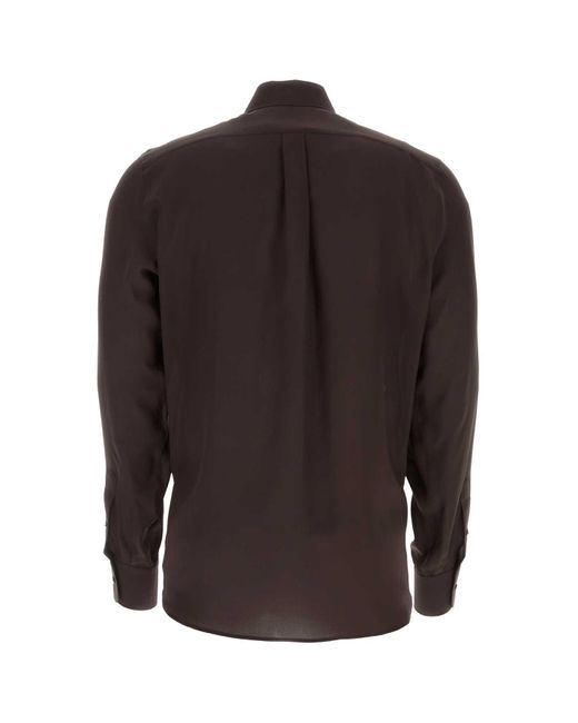 Dolce & Gabbana Brown Chocolate Silk Shirt for men