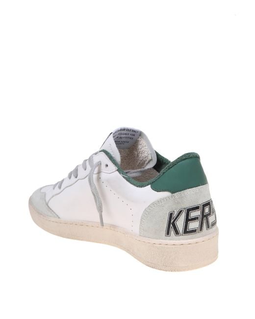 Golden Goose Deluxe Brand Multicolor Ballstar Sneakers In White And Green Leather for men