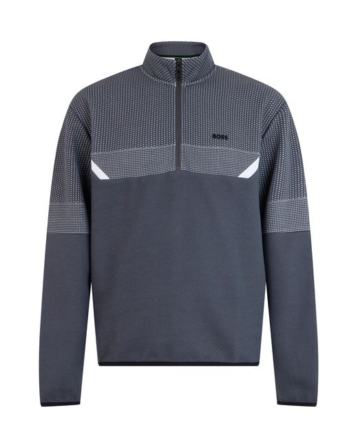 Boss Blue Sweatshirt With High Collar Polyester for men