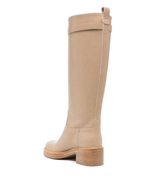 Ferragamo White Ornament Square Gancini Boot