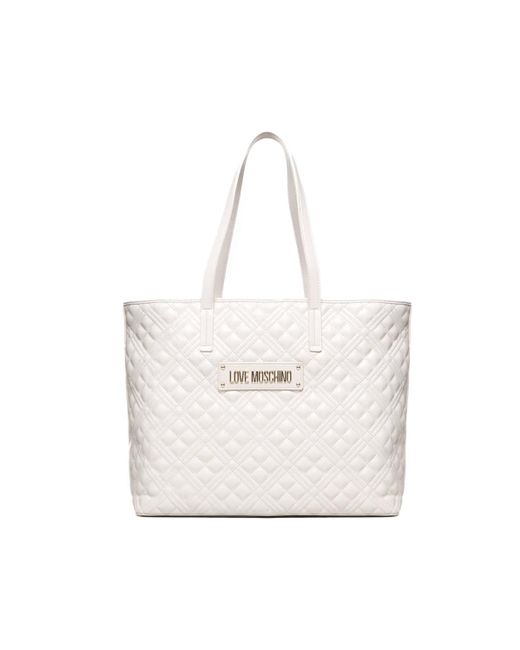 Love Moschino White Shoulder Bag With Logo
