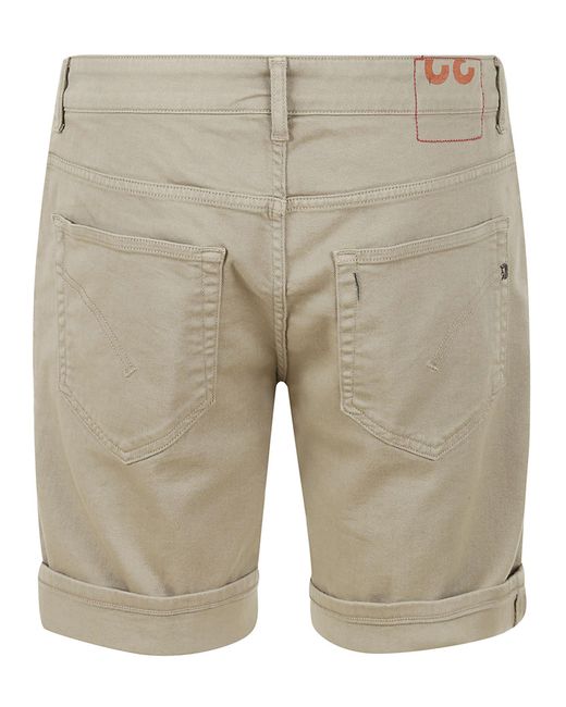 Dondup Gray Buttoned Fitted Shorts for men