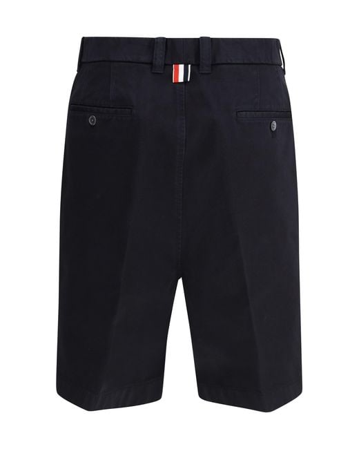 Thom Browne Blue Typewriter Cloth Utility Chino Shorts Polyester; Cotton Bermuda for men