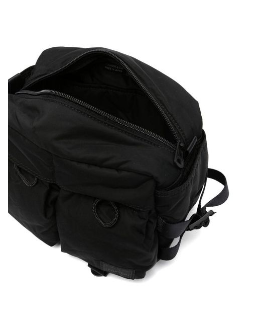Porter-Yoshida and Co Black Senses Two-Pocket Messenger Bag for men