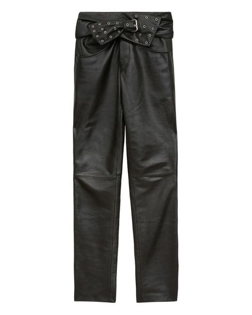 Isabel Marant Gray Chazia Leather Trousers