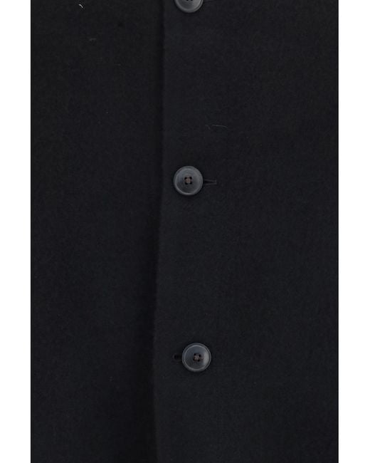 Rick Owens Black Brad Virgin Wool Coat Merino Ovis Aries for men