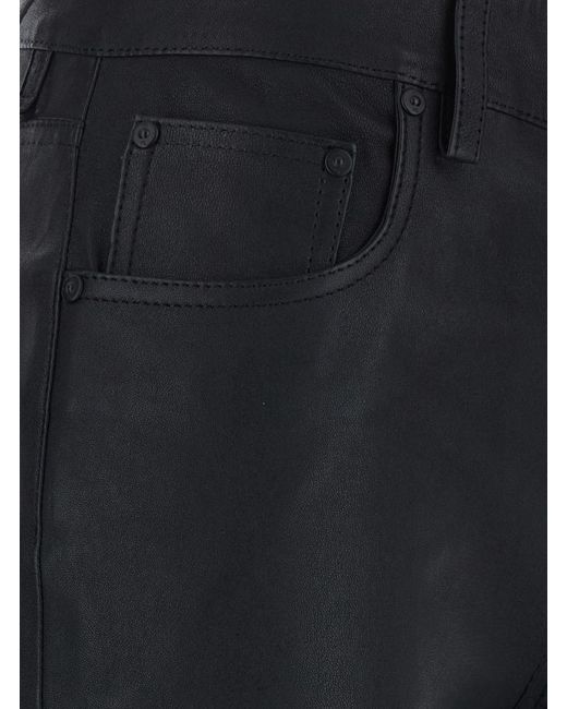 AG Jeans Blue High-Waisted Sophie Flared Leather Jeans Lamb