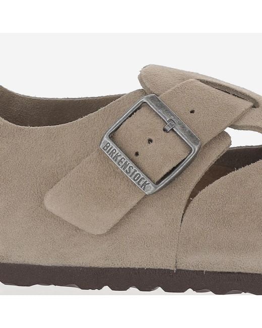 Birkenstock Natural Mules London Suede Leather Sandal