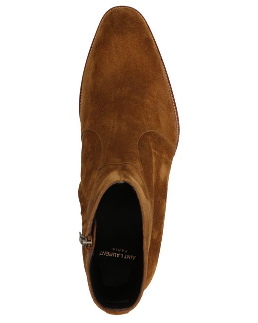 Saint Laurent Brown Wyatt Boots, Ankle Boots for men