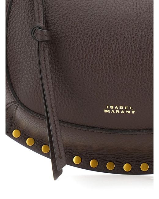 Isabel Marant Brown Crossbody Bag Oskan Moon-Gz Leather And Technical Fabric Shoulder