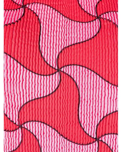 Bottega Veneta Red Crinkle Ghost Halterneck Swimsuit Clothing