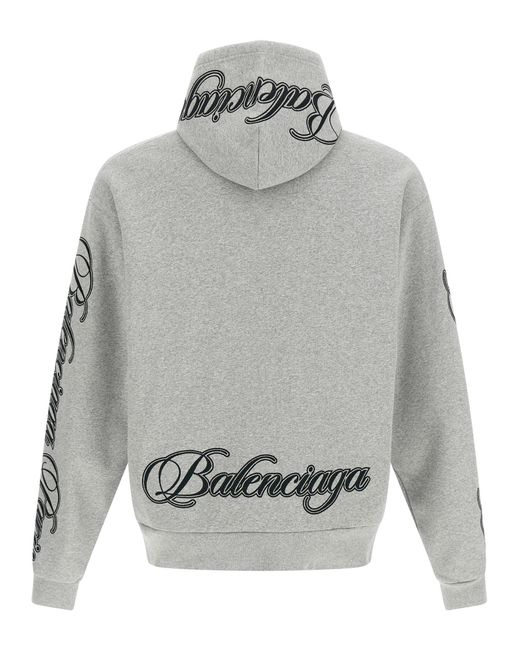 Balenciaga Gray 'Cursive' Hoodie