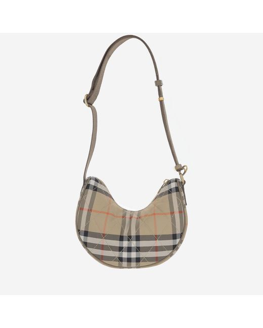 Burberry White Shoulder Bag Horseshoe Nylon