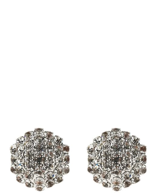 Self-Portrait White 'Crystal Flower' Earrings