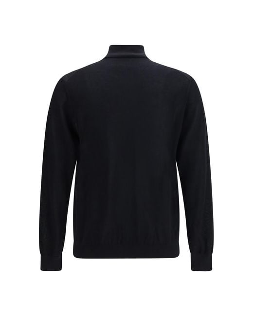 Giorgio Armani Blue Cashmere Turtleneck Sweater Kashmir/Capra Hircus for men
