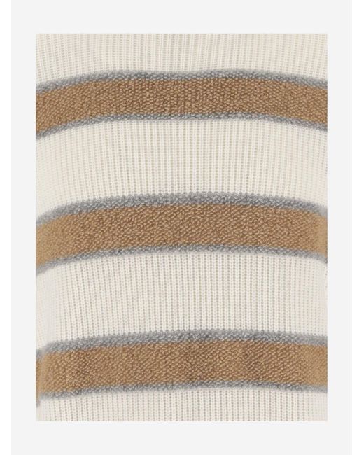 Malo Natural Cashmere Sweater With Striped Pattern for men