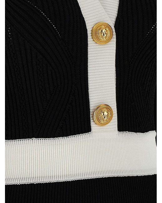 Balmain Black Two-Tone Dress