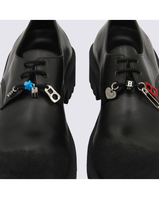 Balenciaga Black Leather Lace Up Shoes for men