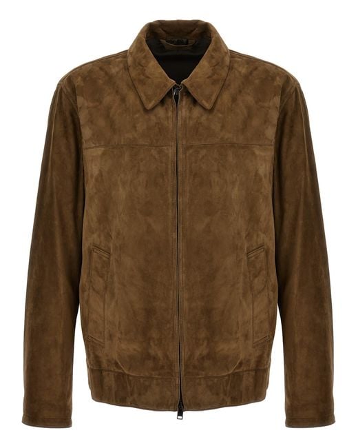 Brioni Brown Suede Blouse for men